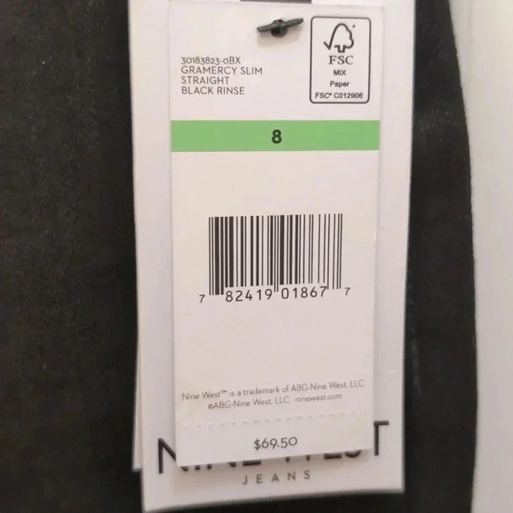 Nine West Gramercy slim straight black jeans size 8 - Picture 5 of 7